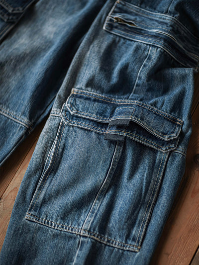 Mono cargo de mezclilla para hombre