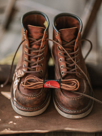 Botas de trabajo con punta de mocasín de cuero de plena flor para hombre