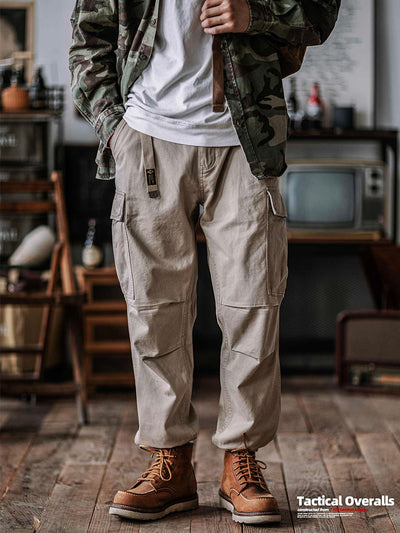 Pantalones cargo tácticos lavados con cinturón para hombre