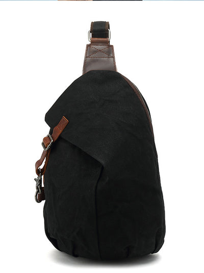 Bolso de pecho de lona encerada para hombre