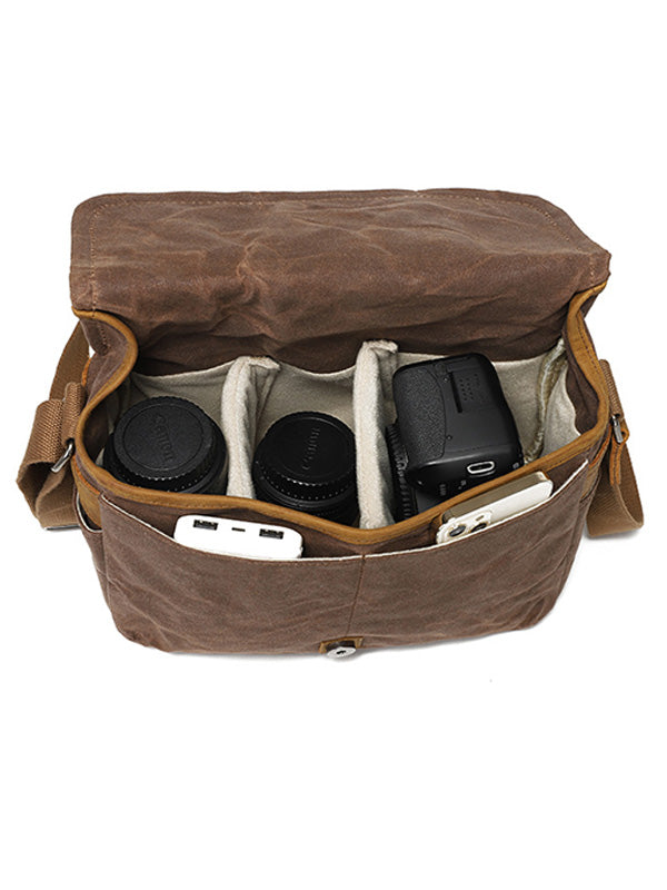 Vintage-Inspired Shoulder Canvas Camera Bag