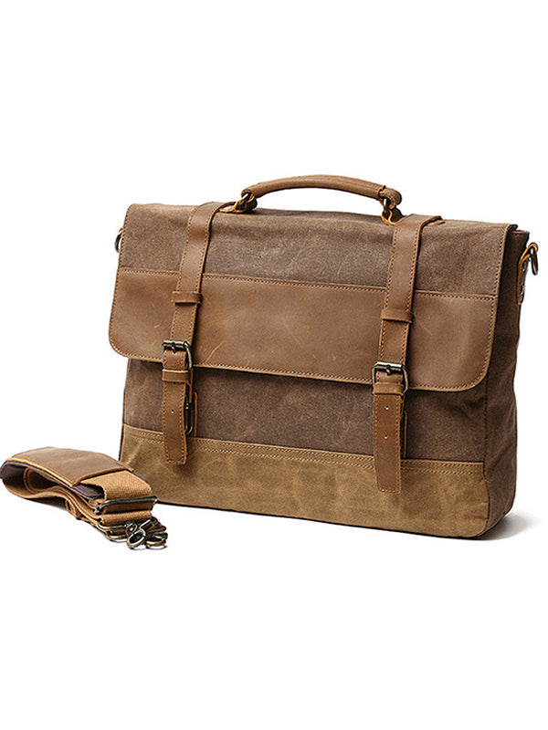 Canvas Shoulder Crossbody Bag Briefcase Laptop Bag