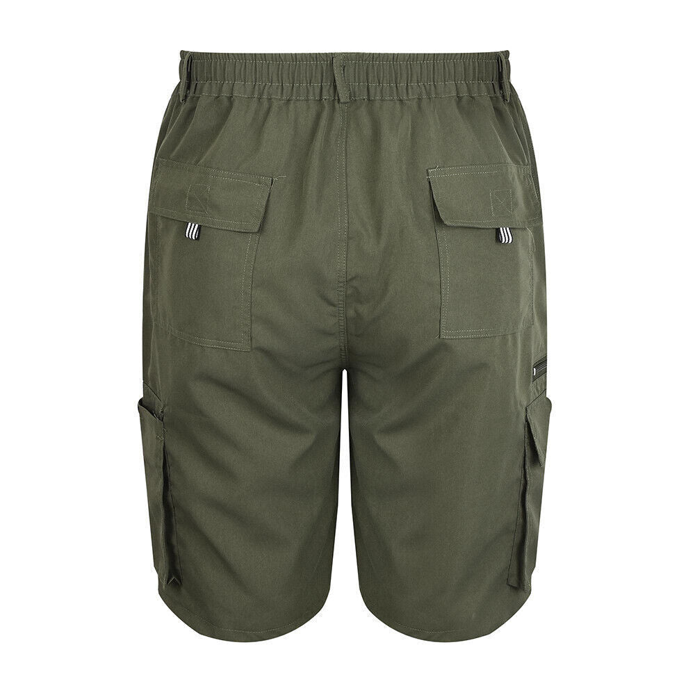 Shorts cargo elásticos y cómodos con múltiples bolsillos para hombre