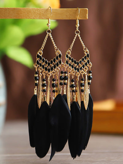 Aretes de gota de agua de pluma occidental