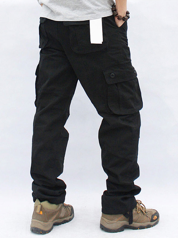 Men's Casual 6 Pockets Straight Cargo Pants