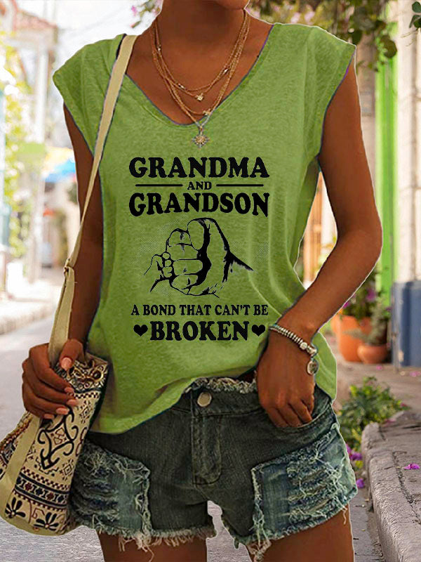 Camiseta de manga corta para abuela y nieto, un vínculo que no se puede romper