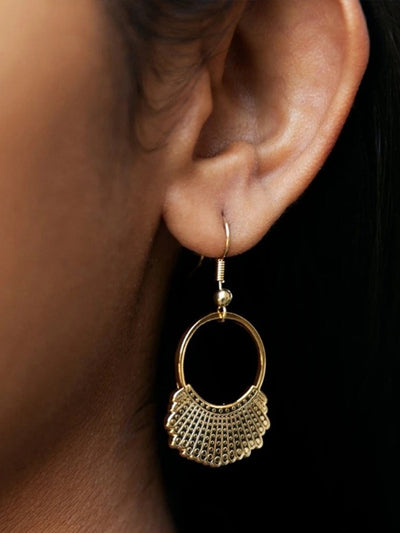 Gold RBG Dissent Collar Drop Earrings